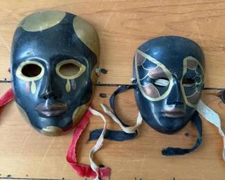409 pairblackandgoldbrassmasks
