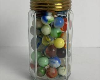 030 vintageglassmarbleswitherwinsjar