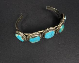 342 silverturquoisecuffbracelet