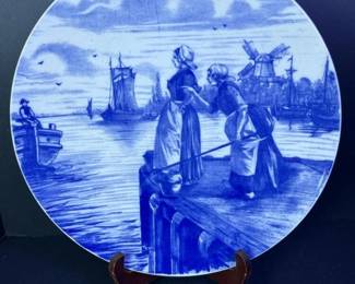 200 villeroybochdutchwindmillsceneblue