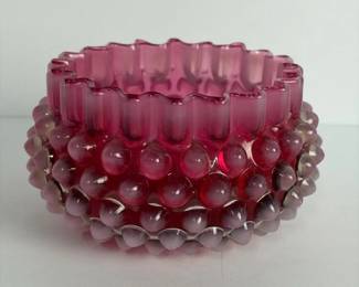 308 smallpinkhobnailartglassbowl