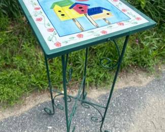 080 handpaintedceramictiletopplantstan
