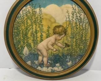 055 vintageroundframednurseryprintchild