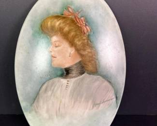 220 handpaintedporcelainportraitplaqueb