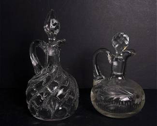 374 twoglassdecanterscutandpressed