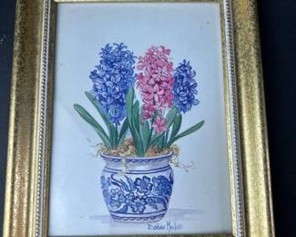 064 small8x10barbaramockfloralframedp