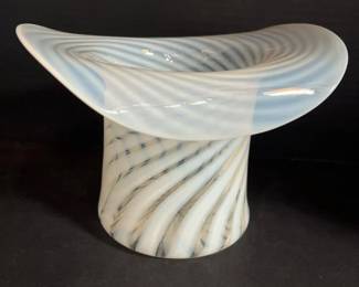 026 handblownopalescentswirlartglassto