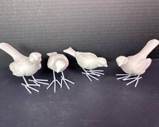 150 foursmallminimalistwhiteceramicbird