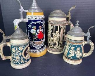 175 fourgermanstonewarebeersteinswithf