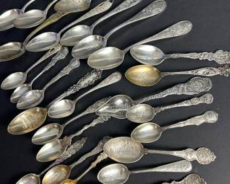038 vintagesterlingsilversouvenirspoons