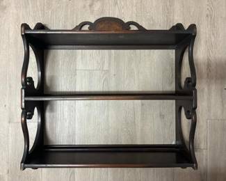 267 woodenwallshelfscrollworkandinlaid