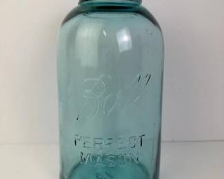 336 ballperfectmasonblueglassjar