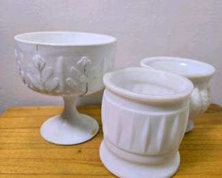087 milkglassplantersandcompote