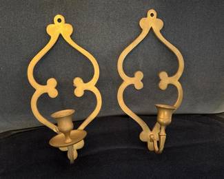 023 pairofsolidbrasshandmadewallcandle