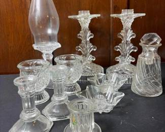 174 mixedclearglasscandleholdersoillam