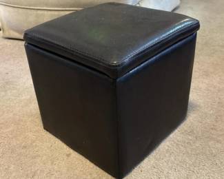 125 smallblackfauxleatherstorageottoman