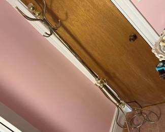 229 tallvintagebrasstonedmetalcoatrack