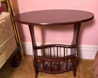 213 vintagewoodmagazineracksidetable