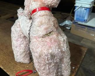327 vintagepinkplushpoodlepulltoy