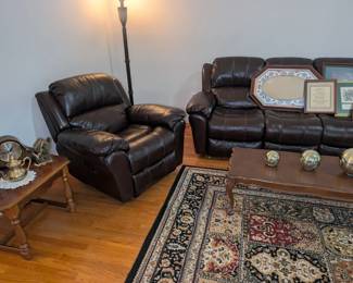 Leather Sofa and Chair