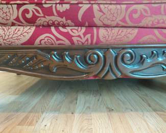 Beautifully handcrafted would on the bottom of the shay's lounger