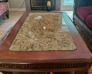 Beautiful, sturdy coffee table. What and marble appearance from Ashley furniture