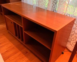 Ca. 1960’s Bornholm teak phono rolling cabinet in excellent vintage condition