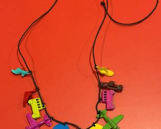Vintage Cracker Jack Jill die cast metal charm necklace