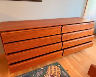 Vintage Westnofa teak low boy dresser. This piece measures 71 1/2” long and is in excellent vintage condition