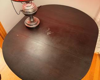 Antique spindle gate leg table in dark ebony finish