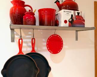 Nice selection of Le Creuset pieces in Cerise Red