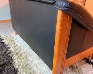 Very nice small scale leather Ekornes 3-piece sectional sofa in excellent vintage condition