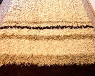 Very large vintage Svängsta Lin shag rug, Sweden