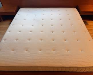 Incredible vintage Danish Modern teak King Size floating bed frame by Westnofa. This piece measures 124” W x 83”D and is overall excellent vintage condition. King mattress is included