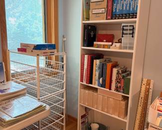 There is a great selection of storage and organizational pieces, including drawered units by Elfa and ClosetMaid
