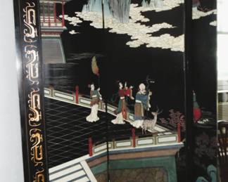 Hand Painted Oriental Screen