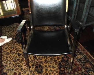 MCM Chrome Leather/Vinyl Chairs
