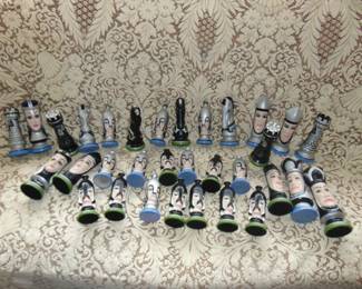 Art Deco Hand Painted Chess Set