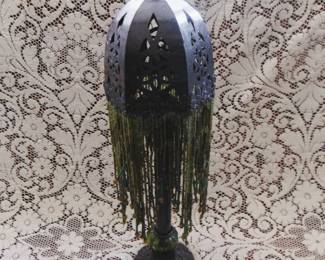 Metal Beaded Votive Lamp
