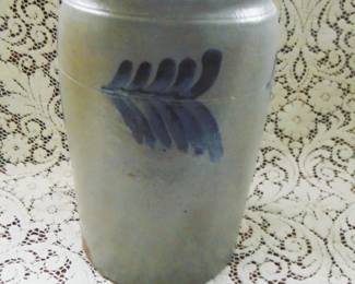 Blue Stoneware Crock