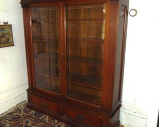 Cherry Two Glass Door Bookcase