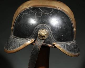German Fire Brigade Leather Helmet, c. 1900