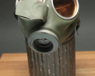 WWII German Auer Luftschutz Gas Mask with Canister