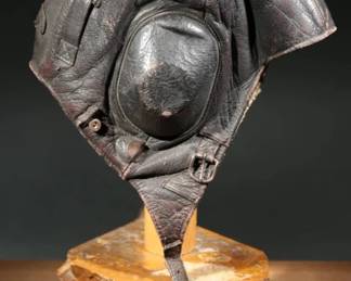 German WWII Luftwaffe Leather Flight Helmet