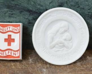 WHW Ceramic and Enamel Relief Badges (4)
