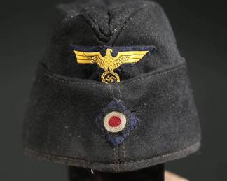 WWII German Reichsbahn Navy Side Cap