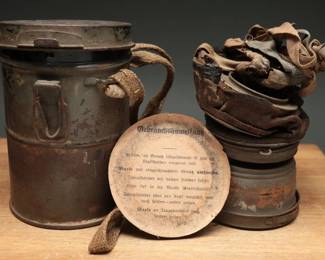 German WWI M1917 Gas Mask with Metal Canister