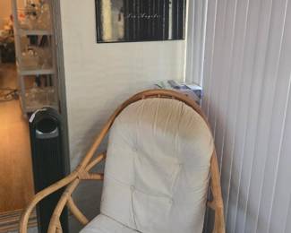 Bohemian rattan swivel chair