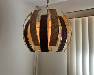 MCM cork pendant lamp