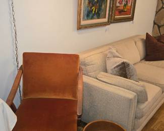 MCM lounge chair, Vintage Gainey umber planter
